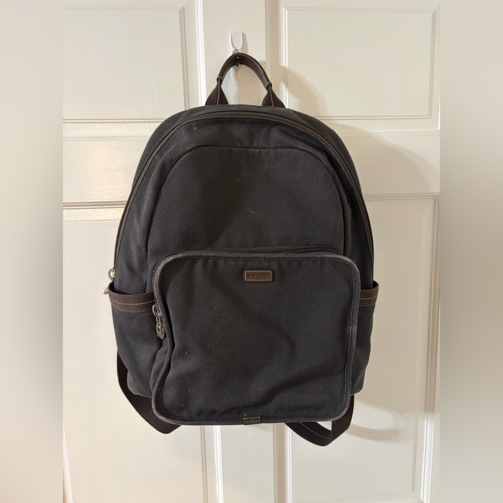 Fossil Travis Dark Brown Canvas Backpack